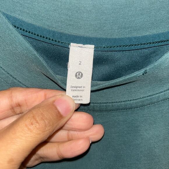 Lululemon Perfectly Oversized Cropped Crew Green Jasper Size 2 - Picture 3 of 6